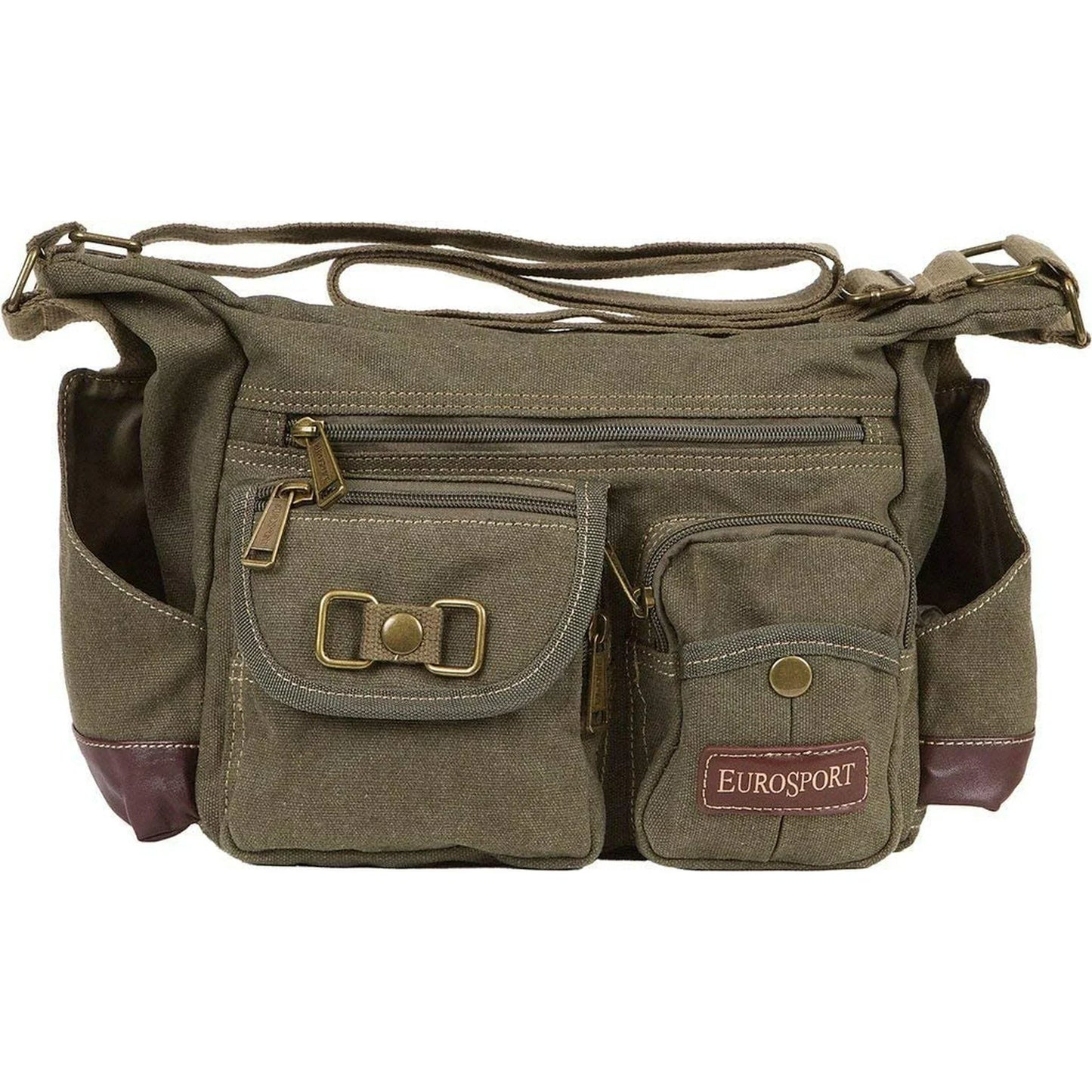 Eurosport Canvas Messenger Bag B420 Multi Pockets Adjustable Strap