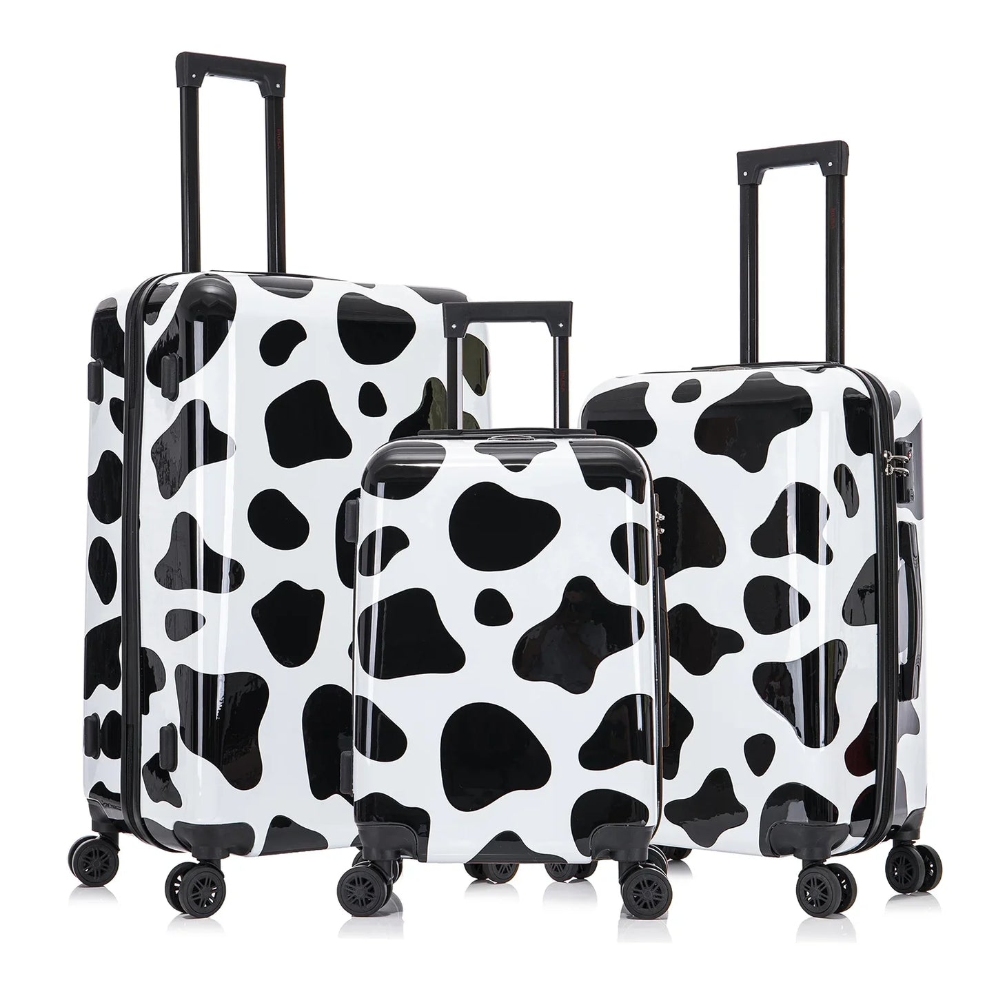 InUSA Print 3-Piece Hardside Luggage Sets with Spinner Wheels, Handle