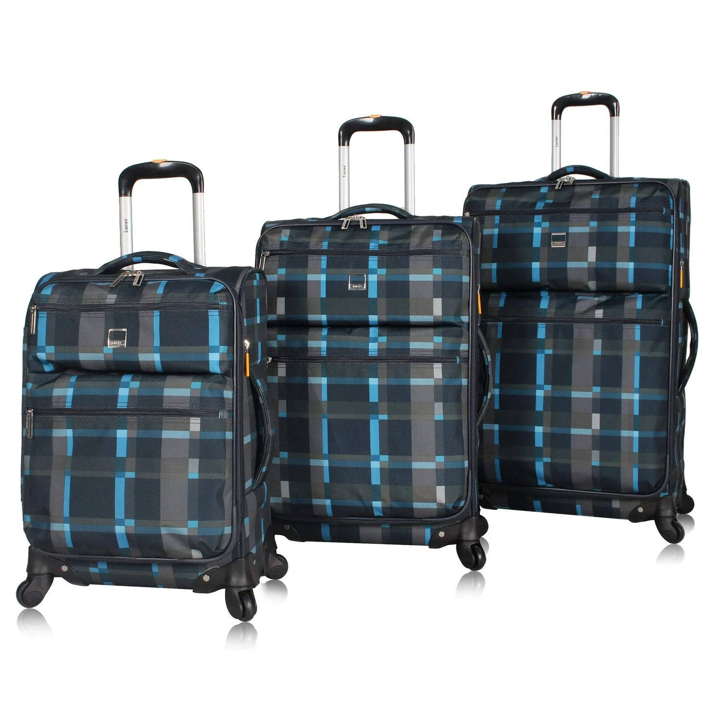 3 Piece Softside Expandable Ultra Lightweight Spinner Suitcase Se