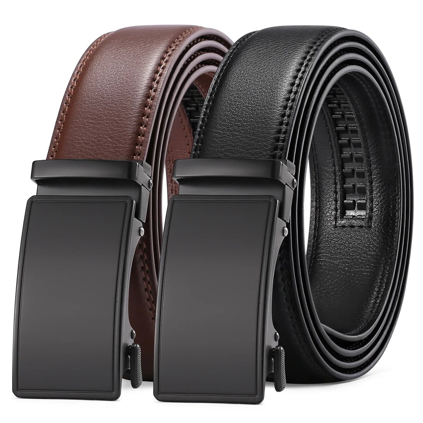 SENDEFN 2 Pack Ratchet Belt for Men,Mens Leather Belt
