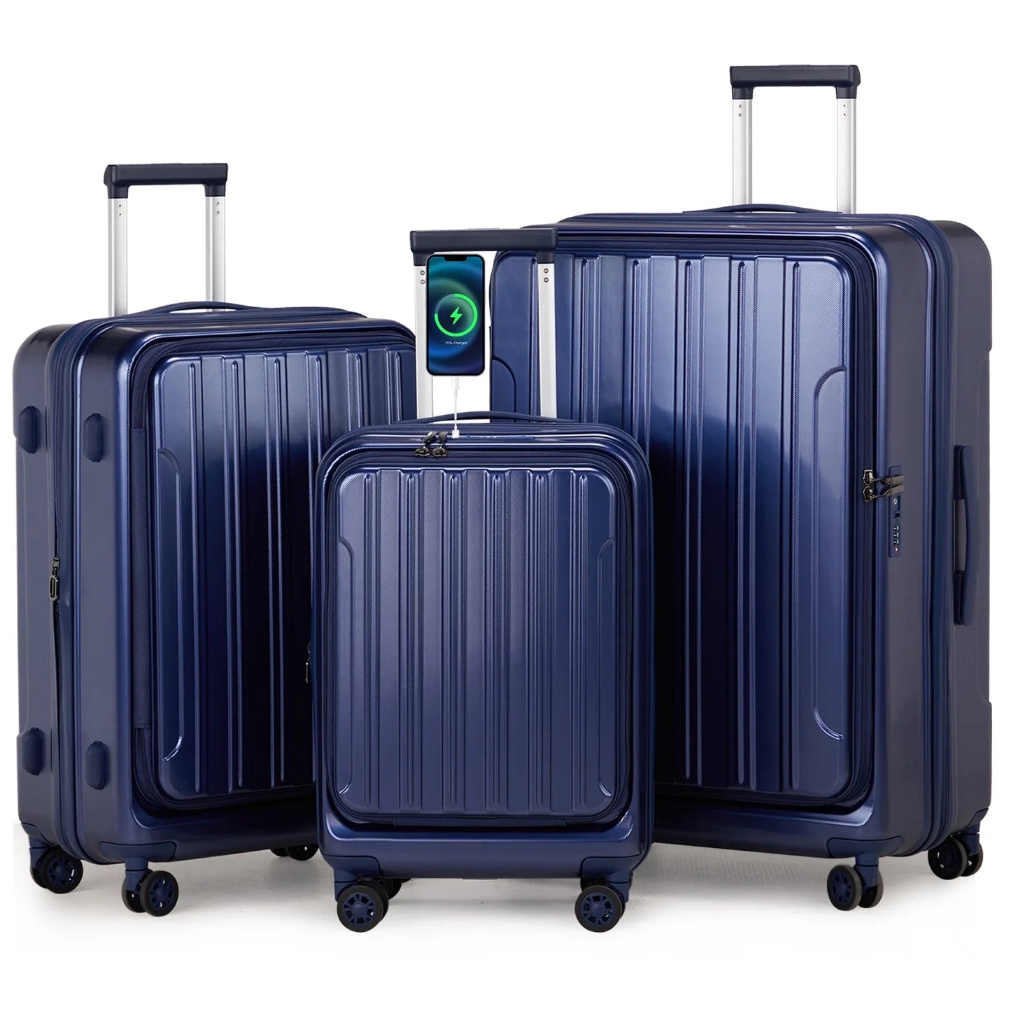 Zimtown 3-Piece Luggage Sets with USB Port