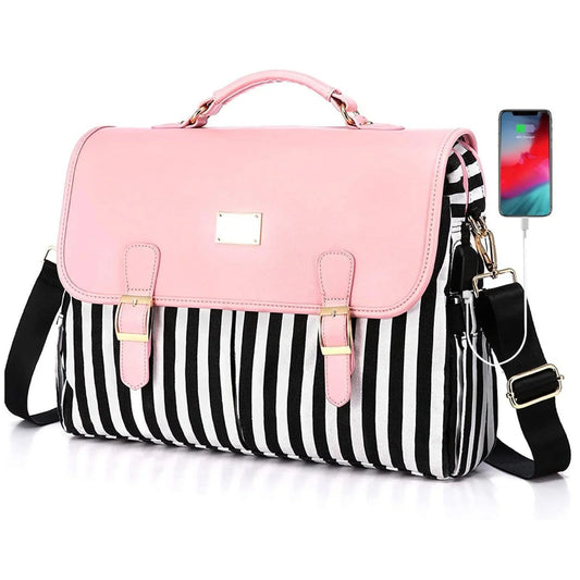 FR Fashion Co. 16" Women's Leather Laptop Messenger Bag