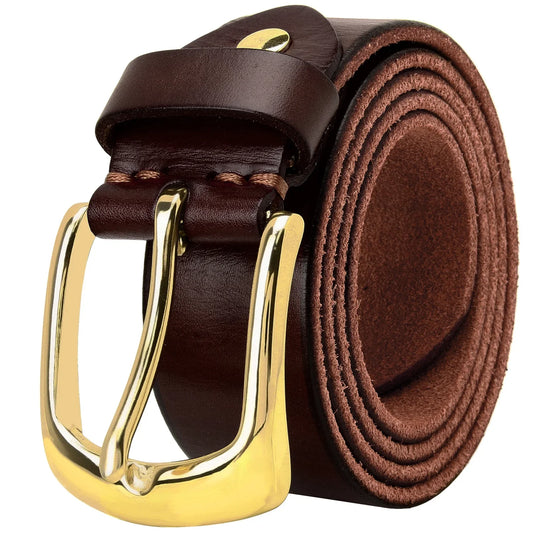 Falari Men's Classic 100% Full Grain Leather Belt 38mm Enclosed in a Gift Box 9025