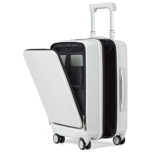 Hanke 20" Hard Shell Rolling Travel Luggage, White