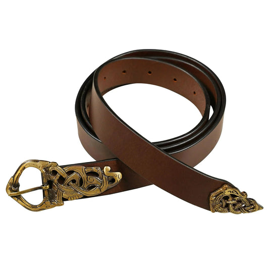 Mythrojan Medieval Brown Leather Renaissance Viking Belt