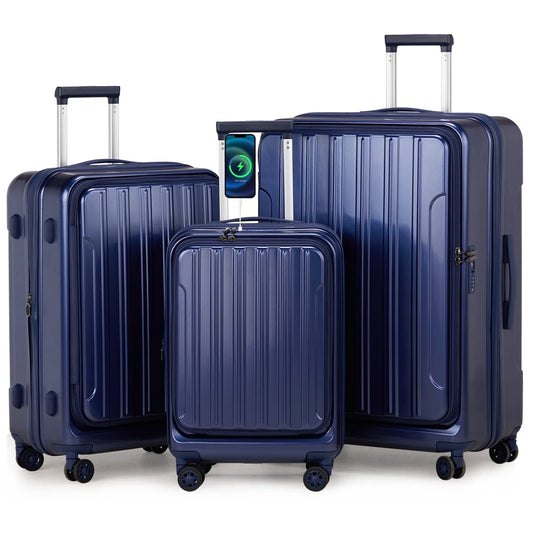 Zimtown 3-Piece Luggage Sets with USB Port