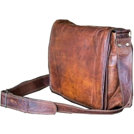 15 Inch Leather Full Flap Messenger Handmade Bag Laptop Bag